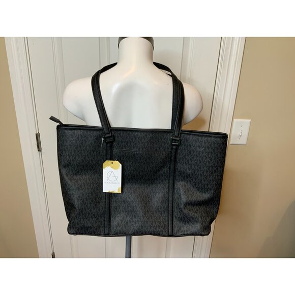 Michael Kors Black Pebbeled Leather Maisie Large Logo 3-in-1 Tote Bag - Picture 6 of 11